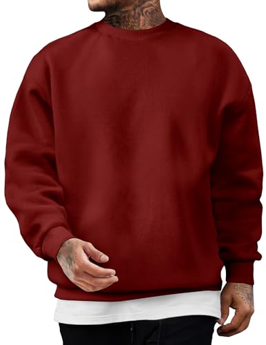 JMIERR Sweatshirt Herren Baumwolle Rundhals Hoodie Pullovers 2024 Winter Männer Soft Langarm Sweatshirts Loose Fit Rot M JMIERR Sweatshirt Herren Baumwolle Rundhals Hoodie Pullovers 2024 Winter Männer Soft Langarm Sweatshirts Loose Fit Rot M von JMIERR