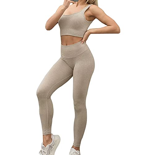 JMKANGING Yoga Set Damen Bekleidung 2 Stück Sport-BH und Leggings Set für Yoga Sport Frauen Gym Fitness von JMKANGING