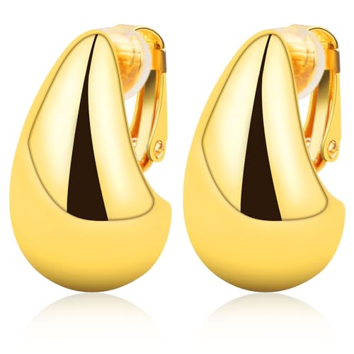 1 Paar tropfenförmige französische Edelstahl-Ohrring-Clips, 18 Karat vergoldet, keine Löcher, Clip-On-Ohrring-Komponenten für Frauen, nicht durchstochene Ohren und DIY baumelnde Ohrringe 1 Paar tropfenförmige französische Edelstahl-Ohrring-Clips, 18 Karat vergoldet, keine Löcher, Clip-On-Ohrring-Komponenten für Frauen, nicht durchstochene Ohren und DIY baumelnde Ohrringe von JMKTOOL