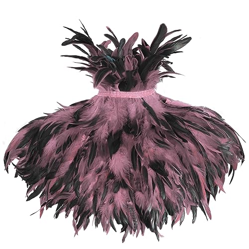 Frauen Punk Feder Shrug Cape Schals Spitze Kragen für Halloween Cosplay (Rosa) von JMMHSS