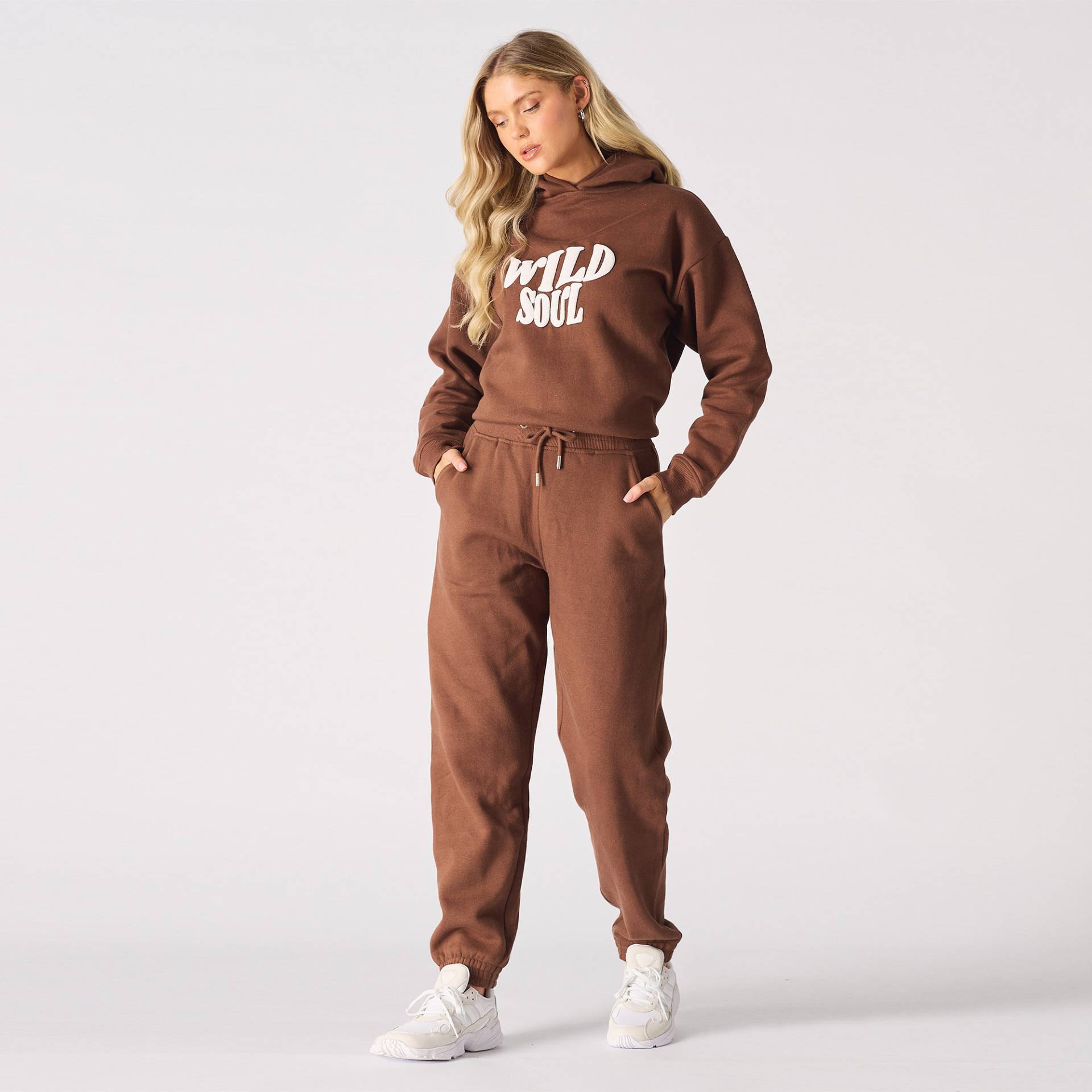 Braune Jogger Frauen Baumwollmischung Freizeithose Braune Jogger Frauen Baumwollmischung Freizeithose von JMOJOBoutique