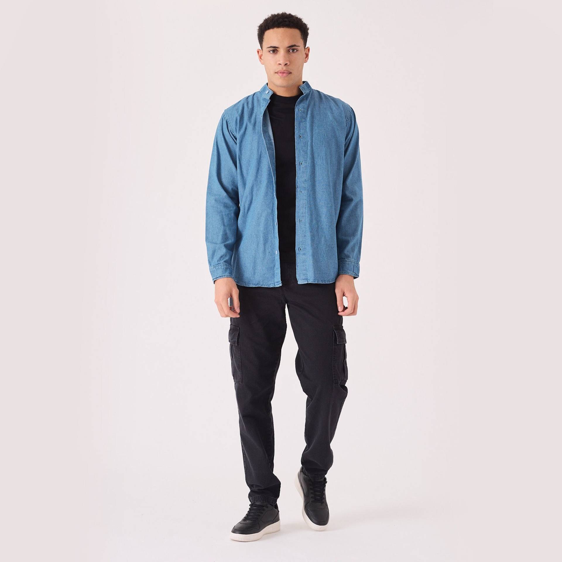 Hemden Für Männer Slim Fit Grandad Kragen Denim Blau | Sommer Shirt Geschenk Ihn Hemden Für Männer Slim Fit Grandad Kragen Denim Blau | Sommer Shirt Geschenk Ihn von JMOJOBoutique