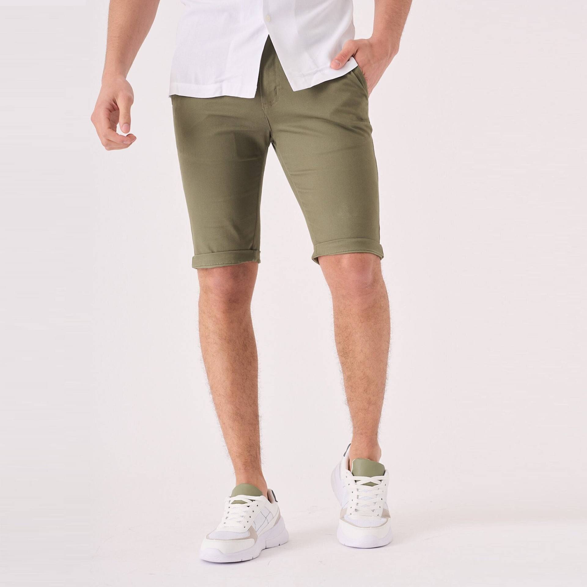 Herren Chino Shorts Khaki | Cargo Männer Stil Aus Baumwolle Geschenk Für Ihn von JMOJOBoutique