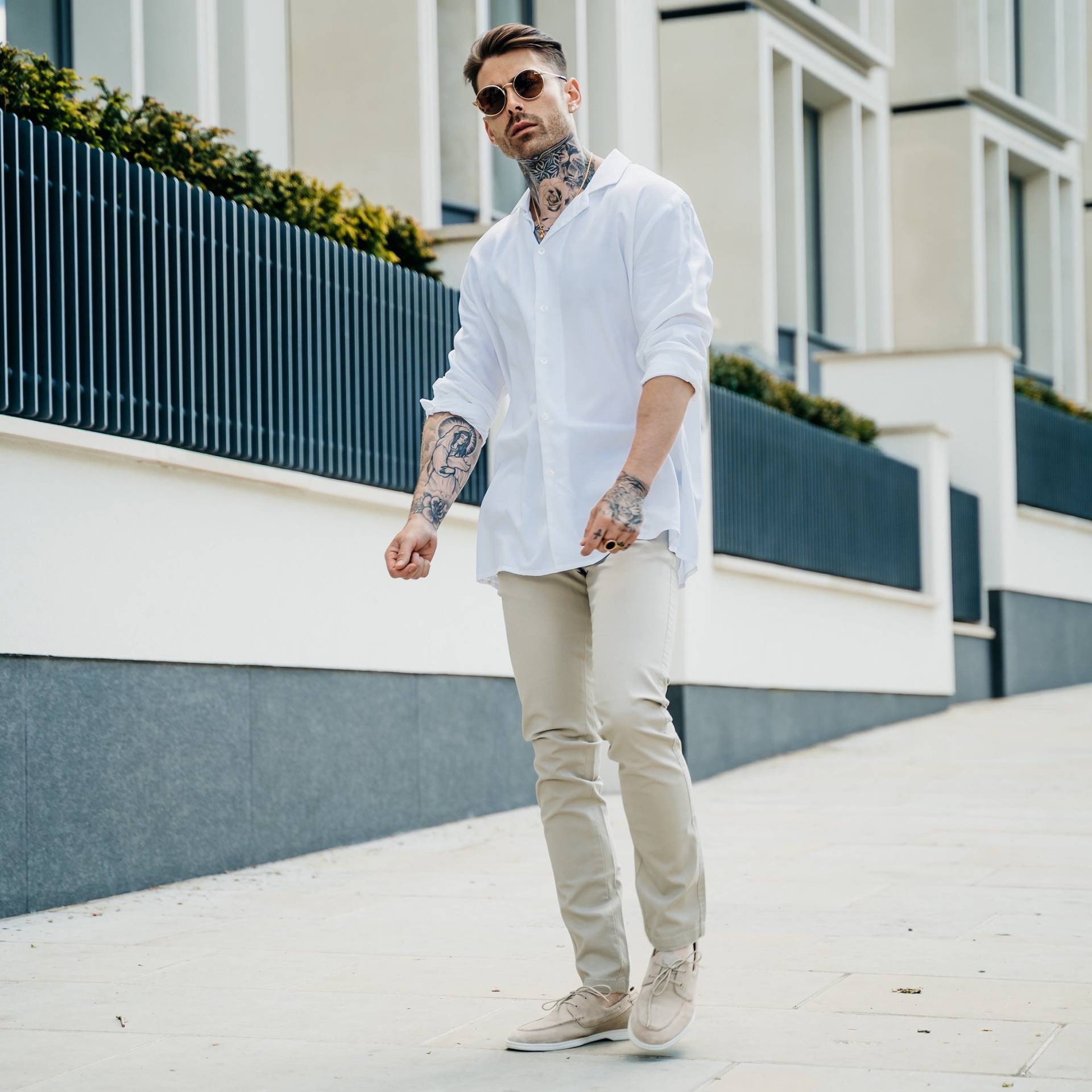 Herren Slim Fit Stretch Chino Hose | Formelle Mit Taschen Creme Für Männer Baumwollhose von JMOJOBoutique