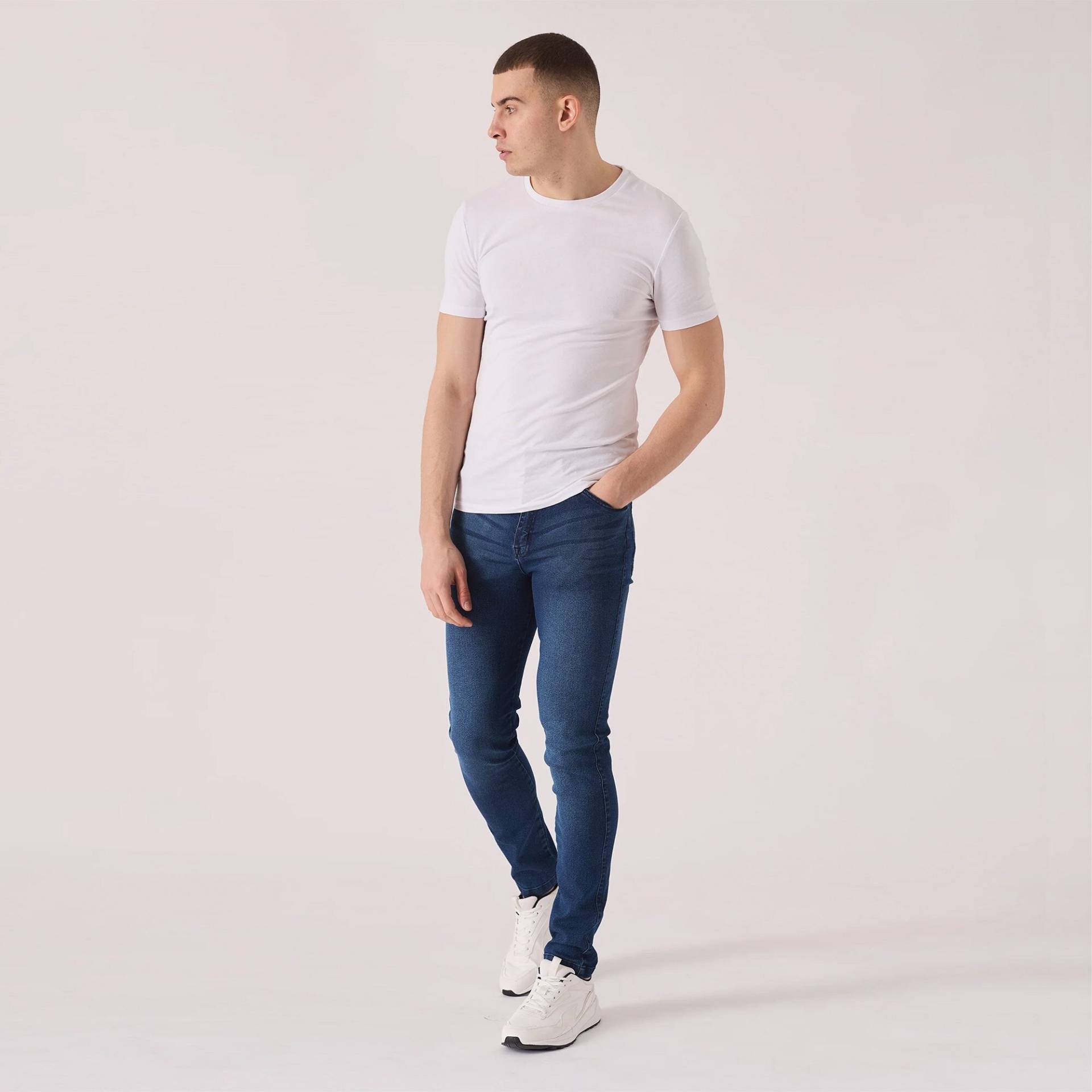 Jeans Männer Dark Blue Wash | Stretch Passform Herrenmode Denim Vielseitig Und Trendy Streetwear Röhrenjeans von JMOJOBoutique