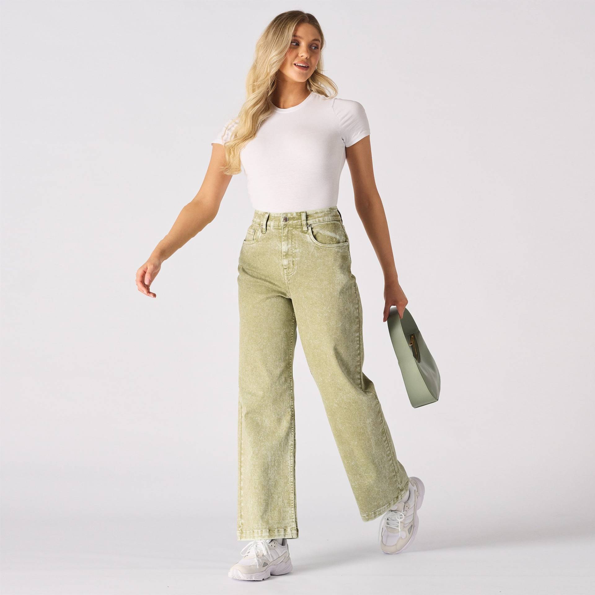Lime Green Jeans Mit Weitem Bein Hoch Taillierte Fashion Denim Lime Green Jeans Mit Weitem Bein Hoch Taillierte Fashion Denim von JMOJOBoutique