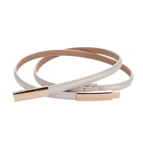 Bauchkette Damen Gürtel Schmaler Gürtel Lackleder Schmaler Taillengürtel Verstellbare Legierungsschnalle for Kleid(Grey) von JMORCO