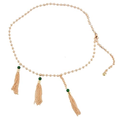 Bauchkette Design-inspirierter Metall-Fransenbund for Damen, modisch gepaart mit einer Körperkette im Kleiderstil(Gold) von JMORCO