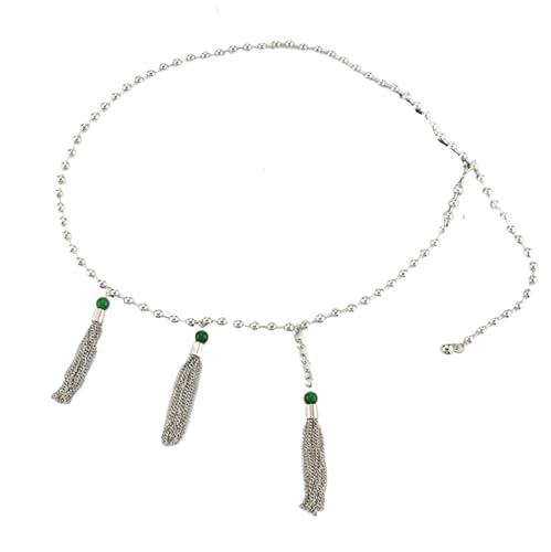 Bauchkette Design-inspirierter Metall-Fransenbund for Damen, modisch gepaart mit einer Körperkette im Kleiderstil(Silver) von JMORCO