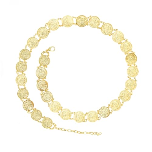 Bauchkette Goldene Münze Anhänger Taille Kette Frauen Mode Schmuck Gürtel Körper Ketten Party Schmuck Zubehör Geschenk(A) von JMORCO