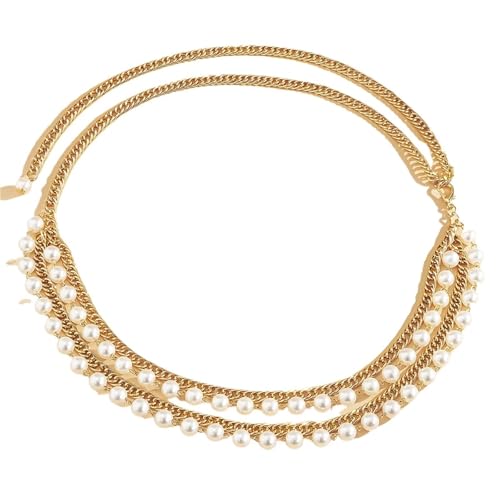 Bauchkette Mehrlagige Imitationsperlen-Quastengürtelketten an Hosen, Mode-Kleid-Accessoires, weibliche Taillenketten, Damen-Accessoires, Geschenke von JMORCO