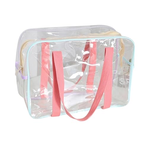 Durchsichtige Tasche 1 Pc Frauen Klar Sommer Strand Tasche wasserdichte Große Reise Zipper Tasche Weibliche Waschen Kulturbeutel Handtasche(L-35x25x15) von JMORCO