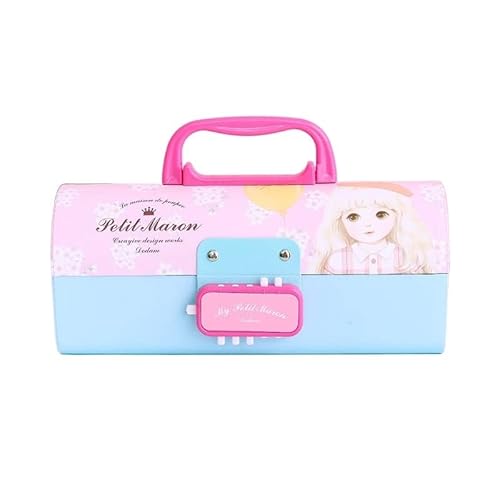 Federmäppchen Creative Pencil Box Multifunktional mit Code Lock Federmäppchen mit großer Kapazität for Jungen Mädchen Schule Schreibwaren Tragbares Büro (Color : K) von JMORCO