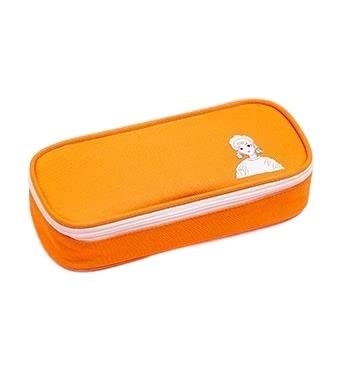 JMORCO Federmäppchen Großes Federmäppchen mit Reißverschluss, große Kapazität, süße Bleistiftbox, tragbare Aufbewahrungstasche, Schulbedarf, multifunktionale Schreibwarenbox (Color : Orange) von JMORCO
