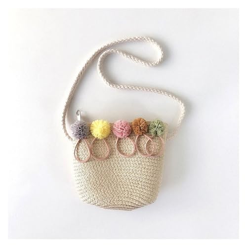 JMORCO Strohtaschen Mädchen Umhängetasche Handmade Floral Rattan Mini Umhängetasche Sommer Stroh Strandtasche Lässige Taschen Handtasche (Color : Beige-03) von JMORCO