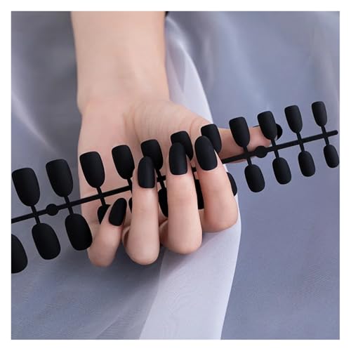 Nägel Zum Aufkleben 24Pcs/Set Strips Wearable Manicure Tools Ballerina Press on Nail Piece Matte Scrub Patch Coffin Fake Nails Artificial Finished(Color15) von JMORCO