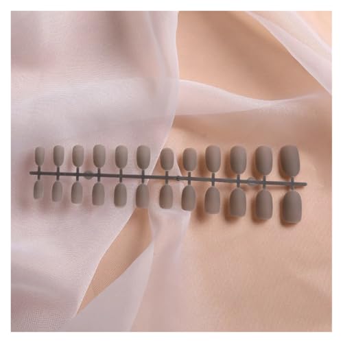 Nägel Zum Aufkleben 24Pcs/Set Strips Wearable Manicure Tools Ballerina Press on Nail Piece Matte Scrub Patch Coffin Fake Nails Artificial Finished(Light gray) von JMORCO