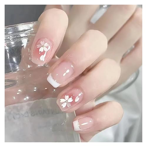 Nägel Zum Aufkleben 24Pcs Shiny Press on Fake Nails Dark Pink Square Short Gel Cover False Fingernails Manicure Art Tips for Women and Girl(Color1) von JMORCO