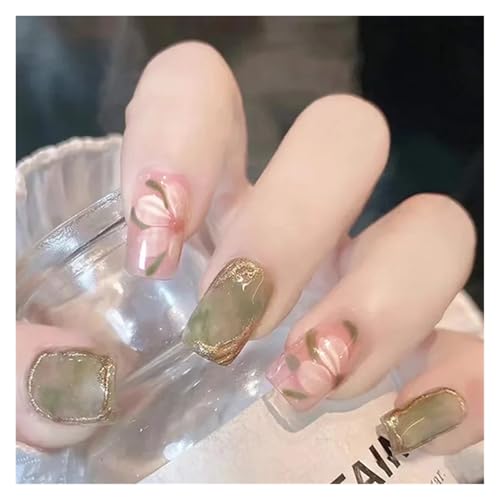 Nägel Zum Aufkleben 24Pcs Shiny Press on Fake Nails Dark Pink Square Short Gel Cover False Fingernails Manicure Art Tips for Women and Girl(Color10) von JMORCO