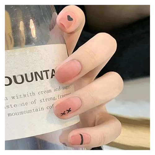 Nägel Zum Aufkleben 24Pcs Shiny Press on Fake Nails Dark Pink Square Short Gel Cover False Fingernails Manicure Art Tips for Women and Girl(Color15) von JMORCO
