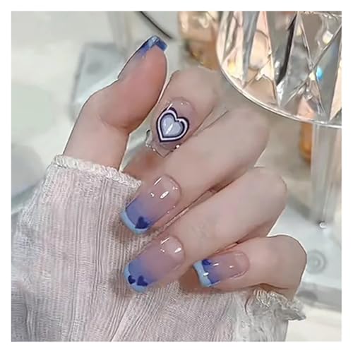Nägel Zum Aufkleben 24Pcs Shiny Press on Fake Nails Dark Pink Square Short Gel Cover False Fingernails Manicure Art Tips for Women and Girl(Color17) von JMORCO