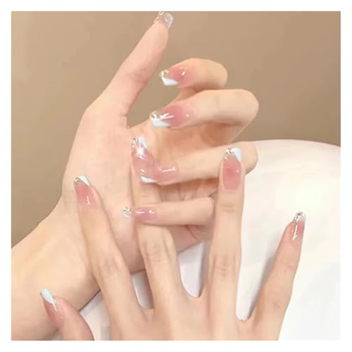 Nägel Zum Aufkleben 24Pcs Shiny Press on Fake Nails Dark Pink Square Short Gel Cover False Fingernails Manicure Art Tips for Women and Girl(Color26) von JMORCO