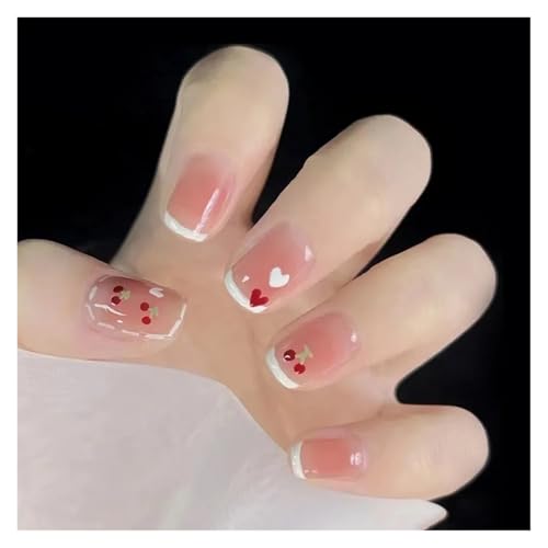 Nägel Zum Aufkleben 24Pcs Shiny Press on Fake Nails Dark Pink Square Short Gel Cover False Fingernails Manicure Art Tips for Women and Girl(Color36) von JMORCO