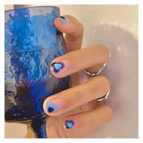 Nägel Zum Aufkleben 24Pcs Shiny Press on Fake Nails Dark Pink Square Short Gel Cover False Fingernails Manicure Art Tips for Women and Girl(Color39) von JMORCO