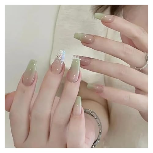 Nägel Zum Aufkleben 24Pcs Shiny Press on Fake Nails Dark Pink Square Short Gel Cover False Fingernails Manicure Art Tips for Women and Girl(Color8) von JMORCO