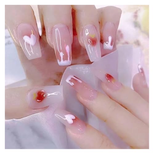 Nägel Zum Aufkleben 24Pcs Shiny Press on Fake Nails Dark Pink Square Short Gel Cover False Fingernails Manicure Art Tips for Women and Girl(Color9) von JMORCO