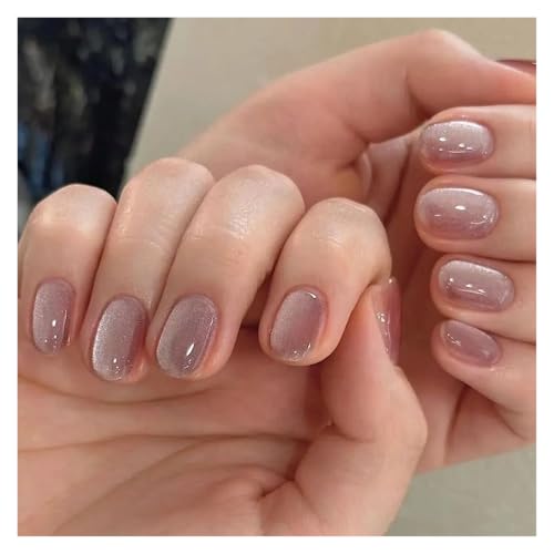 Nägel Zum Aufkleben Fake Nails Square Head Cat's Eye French Nail Glitter Powder Press on Nails Waterproof Faux Fingernails Christmas False Nails(Color31) von JMORCO