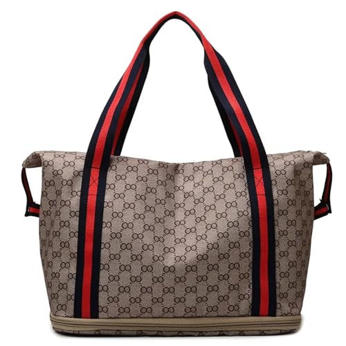 Reisetasche Große Kapazität Druck Reisetasche Frauen wasserdichte Weibliche Gepäck Tote Handtasche Duffle Wochenende Tasche Sport Schulter Tasche Reisetaschen (Color : Old Pattern) von JMORCO