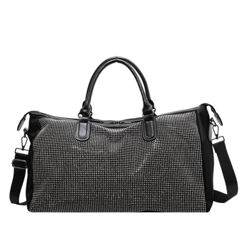 Reisetasche Strass Reisetaschen Große Kapazität Frauen Tasche Unisex Gepäck Outdoor Reise Handtaschen Nylon Falttasche Reisetaschen (Color : Silver) von JMORCO