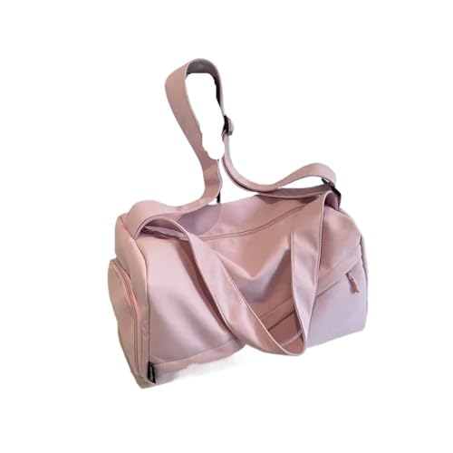 Sporttasche Herren Canvas Zipper Travel Handbag Solid Large Capacity Simple Casual Shoulder Bag Soft Versatile Crossbody Bag(Pink) von JMORCO