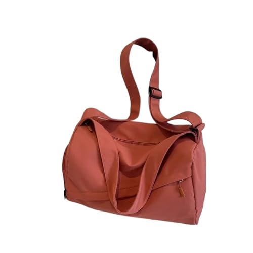 Sporttasche Herren Canvas Zipper Travel Handbag Solid Large Capacity Simple Casual Shoulder Bag Soft Versatile Crossbody Bag(Red2) von JMORCO