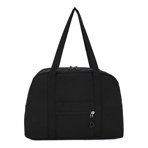 Sporttasche Herren Composite Fabric Large Capacity Tote Bag Solid Color Zipper Versatile Fashion Handbag Soft Popular Shoulder Bag(Black) von JMORCO