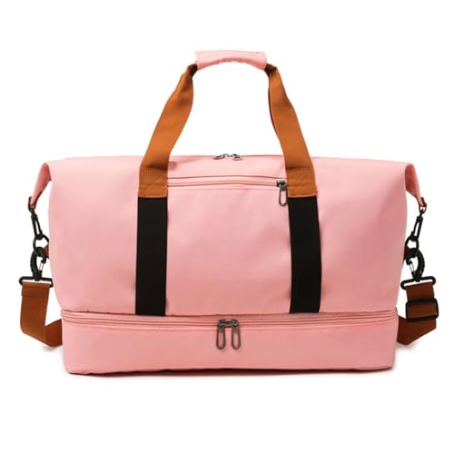Sporttasche Herren Fashion Travel Bags for Women Large Capacity Men's Sports Bag Waterproof Weekend Sac Voyage Female Messenger Bag Dry and Wet(Pink) von JMORCO