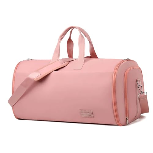 Sporttasche Herren Foldable Gym Fitness Shoulder Bag Suitcase Western-Style Clothes Storage Bags Waterproof Training Yoga Women Crossbody Bag(Pink) von JMORCO