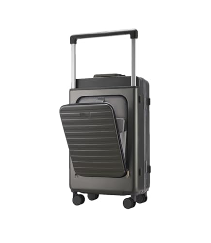 JMOZHCD Breiter Trolley-Koffer, Business-Koffer für Herren, mit Reißverschluss, Aluminiumrahmen, Handgepäck, Damen-Koffer mit Zahlenschloss, Aluminium, 61 cm (Aluminum 20) von JMOZHCD
