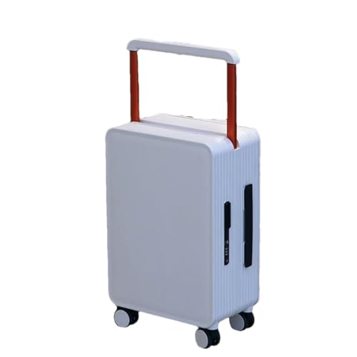 JMOZHCD Fashion Wide Trolley Reisekoffer für Männer und Frauen Räder 20-Zoll-Boarding-Gepäckaufbewahrung (Pearl White 20) von JMOZHCD