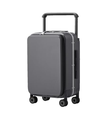 JMOZHCD Koffer mit breitem Griff, Boarding-Koffer für Herren, Reise-Trolley-Koffer mit Aluminiumrahmen, Handgepäck-Koffer (Rock Gray 20 Inch) von JMOZHCD