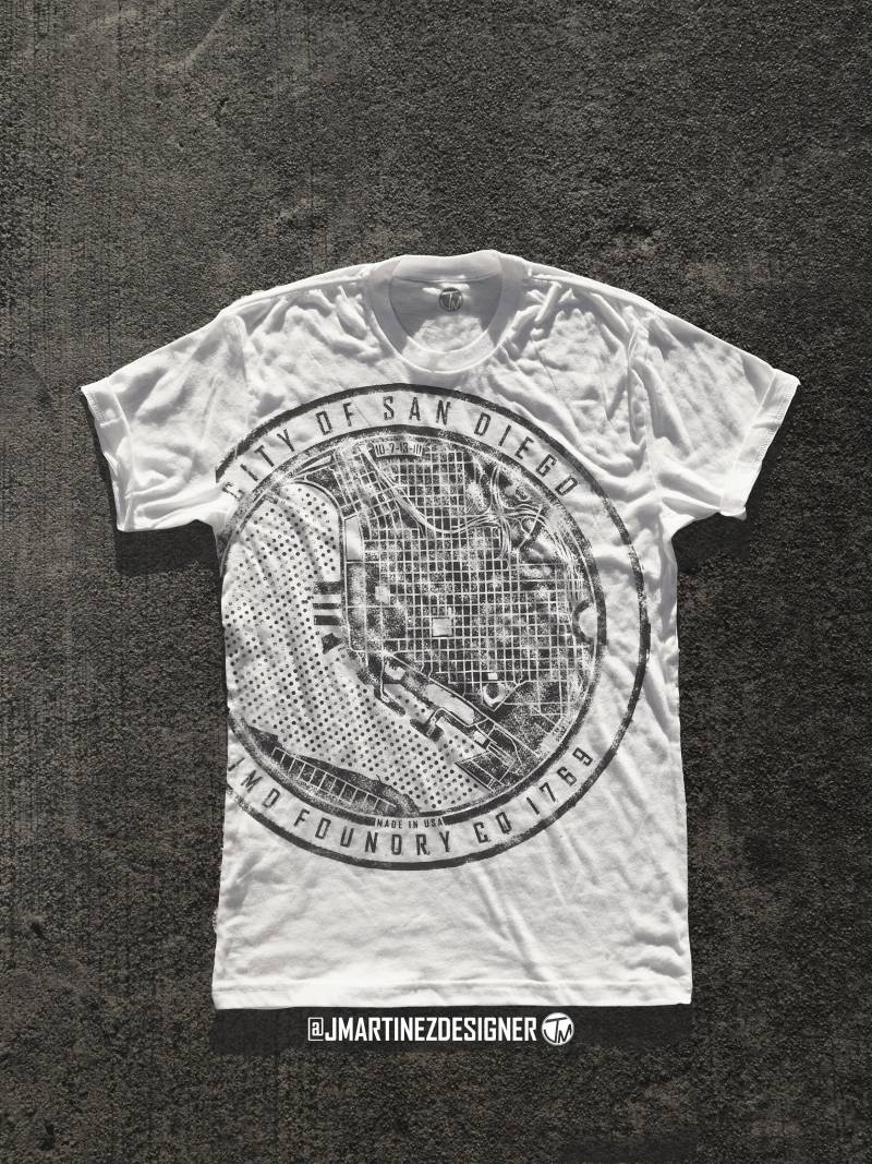 San Diego Karte Dienstprogramm Abdeckung T Shirt San Diego Karte Dienstprogramm Abdeckung T Shirt von JMartinezDesigner