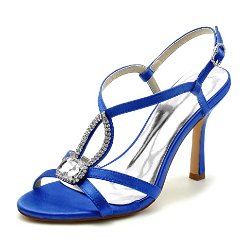 Damen Offener Zeh Sandalen Kreuz Riemchen Stöckel Absatz Partei Hochzeitsschuhe Sommer Abendschuhe,Blau,41 EU Damen Offener Zeh Sandalen Kreuz Riemchen Stöckel Absatz Partei Hochzeitsschuhe Sommer Abendschuhe,Blau,41 EU von JMdfcqer