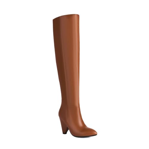 JMdfcqer Damen Kniehohe Stiefel Spitze Zehen Verjüngter Absatz Komfort Gefüttert Klassische Reitstiefel,Braun,43 EU JMdfcqer Damen Kniehohe Stiefel Spitze Zehen Verjüngter Absatz Komfort Gefüttert Klassische Reitstiefel,Braun,43 EU von JMdfcqer