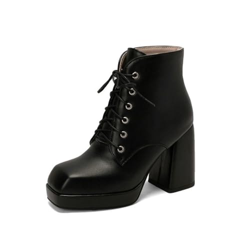 JMdfcqer Damen Mode Plateau Stiefel Quadratische Zeh Schnürstiefeletten Mit Reißverschluss Und Blockabsatz,Schwarz,39 EU JMdfcqer Damen Mode Plateau Stiefel Quadratische Zeh Schnürstiefeletten Mit Reißverschluss Und Blockabsatz,Schwarz,39 EU von JMdfcqer