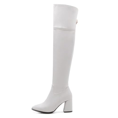 JMdfcqer Damen Overknees Stiefel Mode Spitze Zehen Stämmiger Absatz Langschaft Stiefel,Weiß,36 EU JMdfcqer Damen Overknees Stiefel Mode Spitze Zehen Stämmiger Absatz Langschaft Stiefel,Weiß,36 EU von JMdfcqer