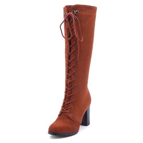 JMdfcqer Damen Wildleder Kniehohe Stiefel Runder Zeh Reißverschluss Mit Klobigem Absatz,Braun,39 EU JMdfcqer Damen Wildleder Kniehohe Stiefel Runder Zeh Reißverschluss Mit Klobigem Absatz,Braun,39 EU von JMdfcqer