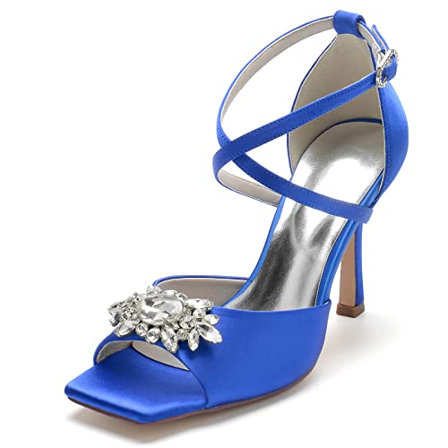 JMdfcqer Elfenbein Hochzeitsschuhe Damen Peep Zehen Kreuz Riemchen Stöckel Absatz Partei Abendschuhe mit Strass,Blau,38 EU JMdfcqer Elfenbein Hochzeitsschuhe Damen Peep Zehen Kreuz Riemchen Stöckel Absatz Partei Abendschuhe mit Strass,Blau,38 EU von JMdfcqer