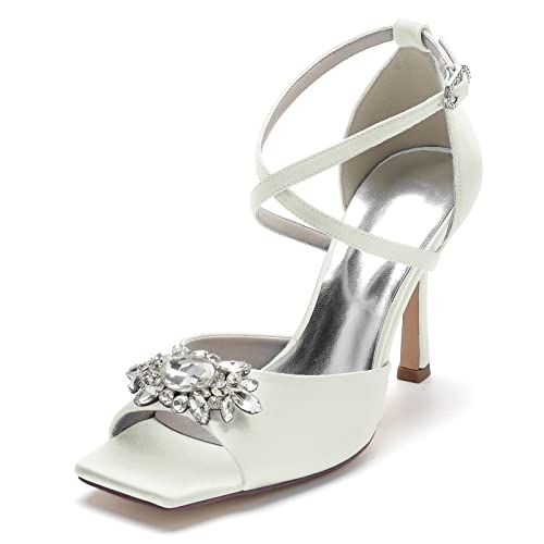JMdfcqer Elfenbein Hochzeitsschuhe Damen Peep Zehen Kreuz Riemchen Stöckel Absatz Partei Abendschuhe mit Strass,Elfenbein,38 EU JMdfcqer Elfenbein Hochzeitsschuhe Damen Peep Zehen Kreuz Riemchen Stöckel Absatz Partei Abendschuhe mit Strass,Elfenbein,38 EU von JMdfcqer