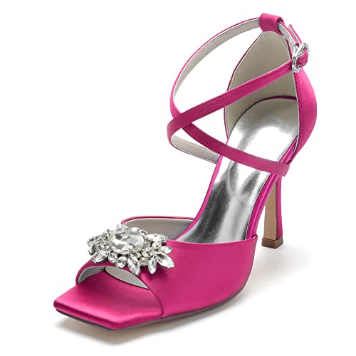 JMdfcqer Elfenbein Hochzeitsschuhe Damen Peep Zehen Kreuz Riemchen Stöckel Absatz Partei Abendschuhe mit Strass,Fuchsia,41 EU JMdfcqer Elfenbein Hochzeitsschuhe Damen Peep Zehen Kreuz Riemchen Stöckel Absatz Partei Abendschuhe mit Strass,Fuchsia,41 EU von JMdfcqer